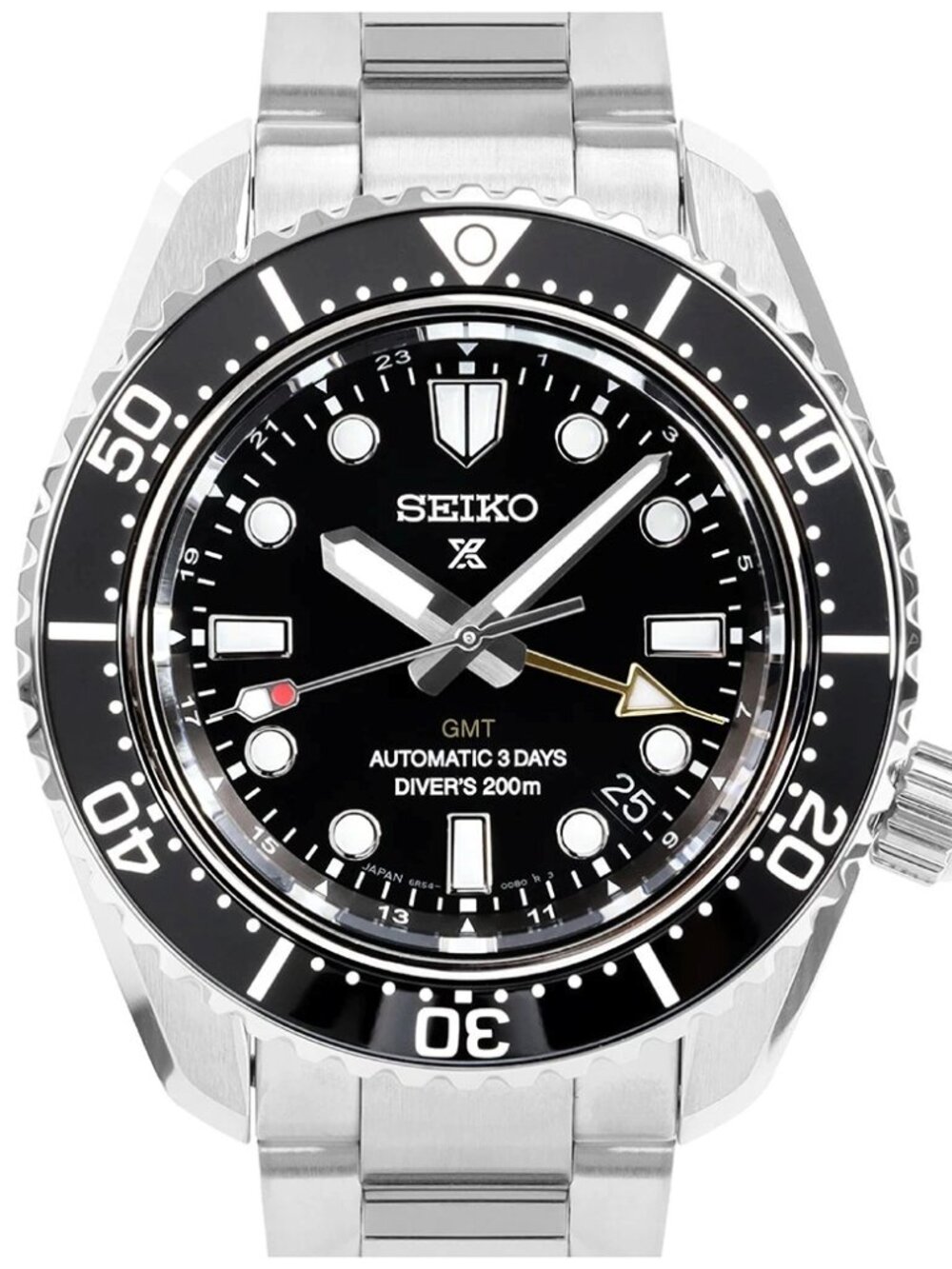 Seiko Prospex Men's Watch Black Dial with Silver Bracelet SPB383J1
